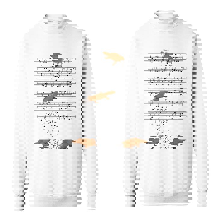 音符で遊ぶ面白いカモノハシ スウェットシャツ