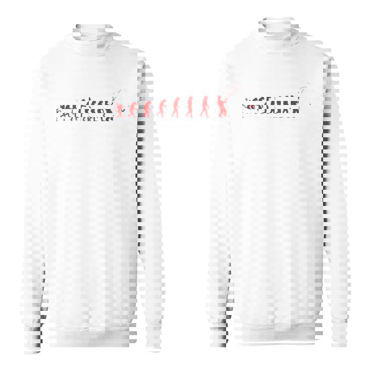 類人猿から漁師への釣りの進化 スウェットシャツ