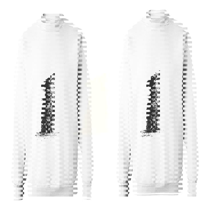 飼い主を見ているボーダーコリー 農場の犬 スウェットシャツ