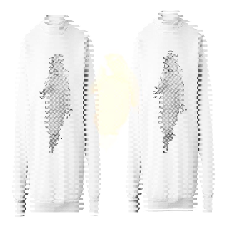 驚愕した マーモット ステッチ デザイン おもしろい 動物 レトロゲーム ドット絵 スウェットシャツ