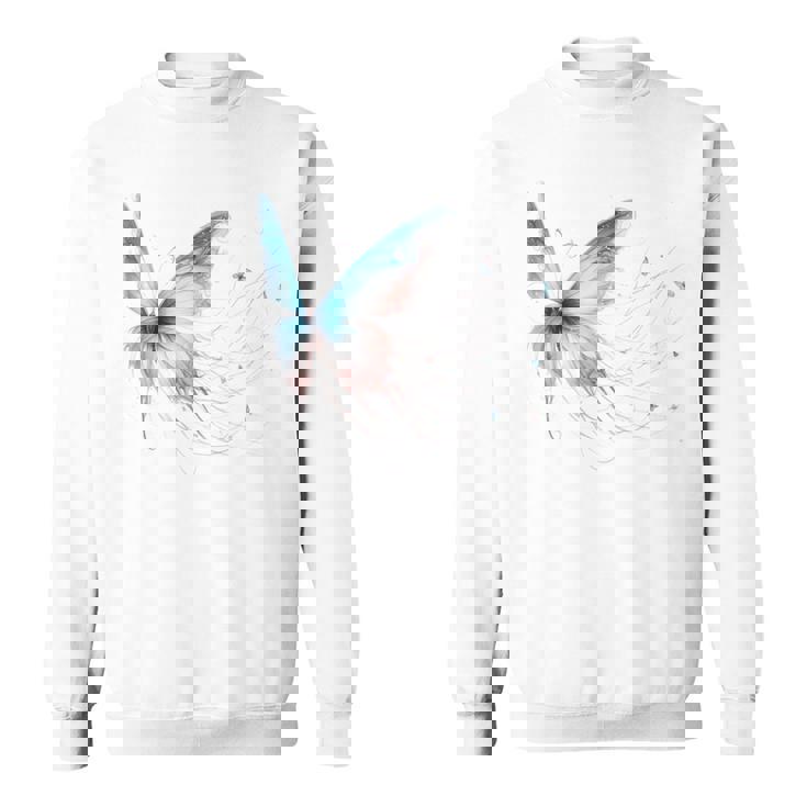 魔法の蝶 エレガント 神秘的な蝶 銀河 星 長袖tシャツ スウェットシャツ