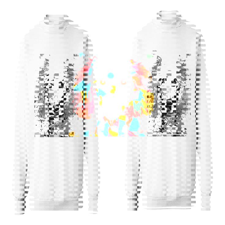 鮮やかな犬のアート スプラッシュカラー 抽象画 スウェットシャツ