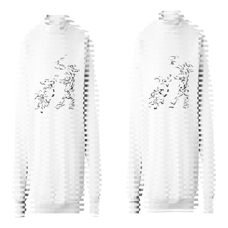 鳥獣戯画《蛙と兎・相撲》かえる うさぎ【日本・世界の名画】日本画 和柄 美術館アート 長袖tシャツ スウェットシャツ