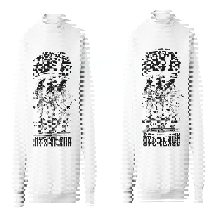 黒のカウガールウエスタンカントリーロデオライニングブーツグランド スウェットシャツ