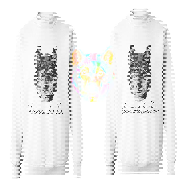 黒柴のグラフィックデザイン スウェットシャツ