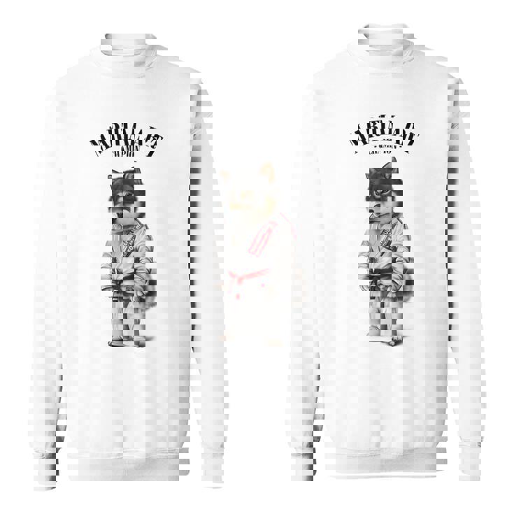 黒柴犬 柔道空手マスター 白柔道師 スウェットシャツ