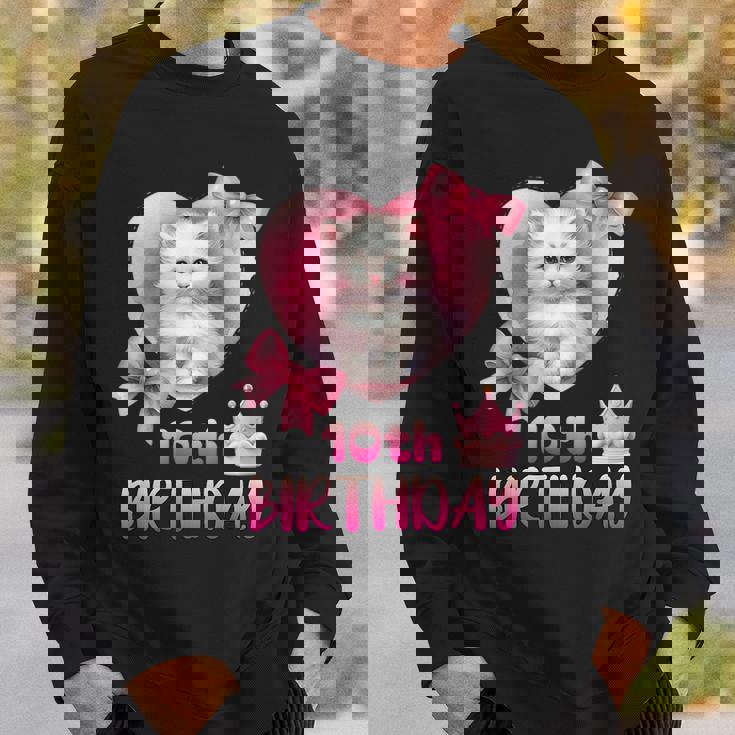 10歳の誕生日 ピンク かわいい 猫 スウェットシャツ 彼への贈り物