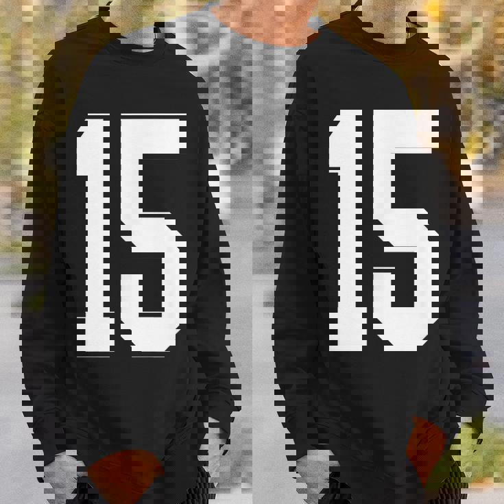 15番のカレッジスポーツスタイル。ホワイト。 スウェットシャツ 彼への贈り物