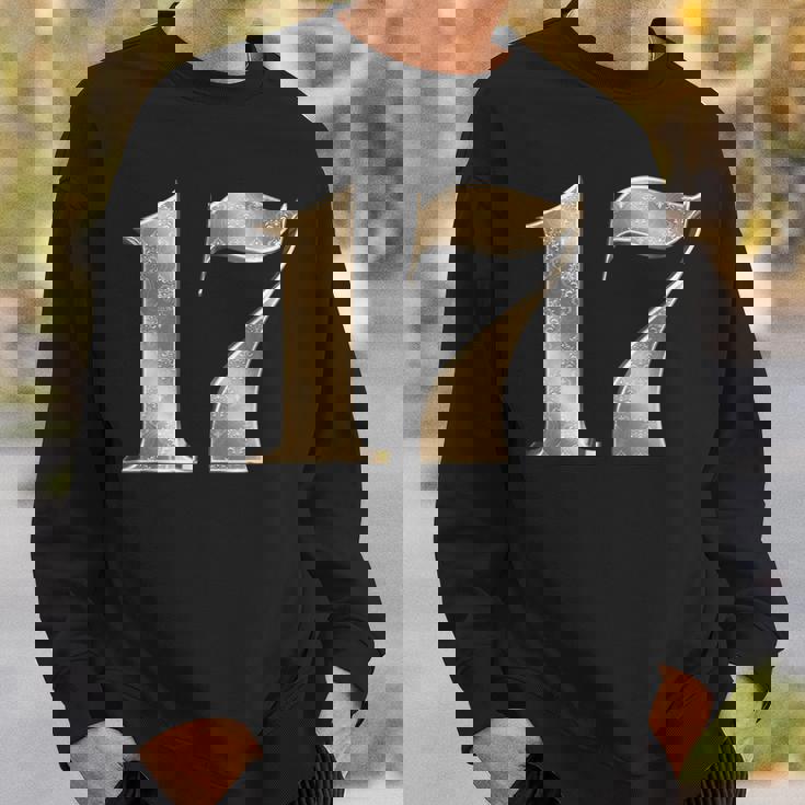 17 セブンティーン 誕生日 お気に入り 数字 フルール・ド・リス デザイン スウェットシャツ 彼への贈り物