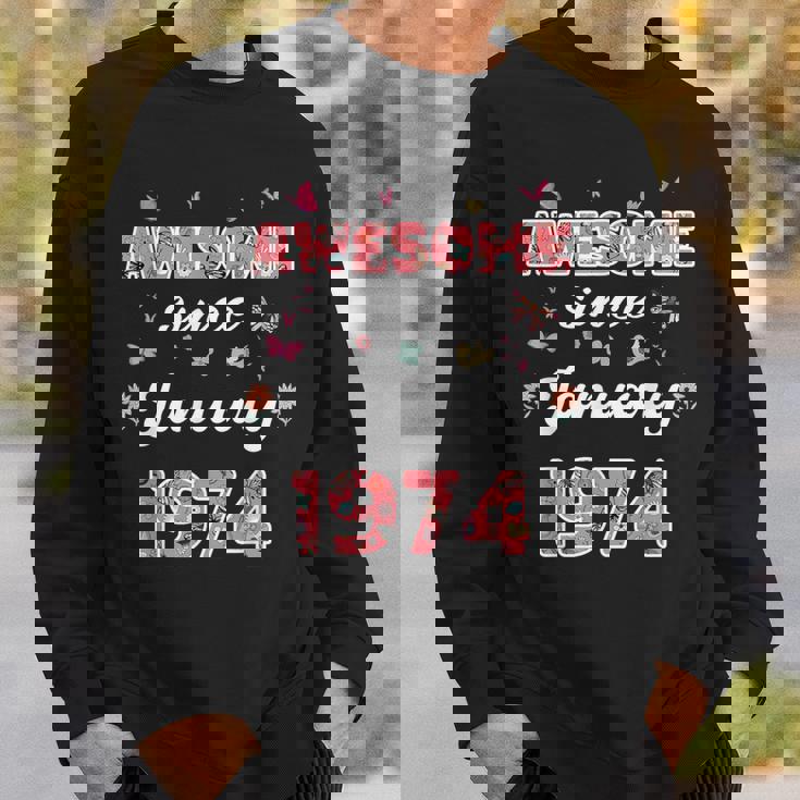 1974年1月から素晴らしい花、1974年1月の誕生日。 スウェットシャツ 彼への贈り物