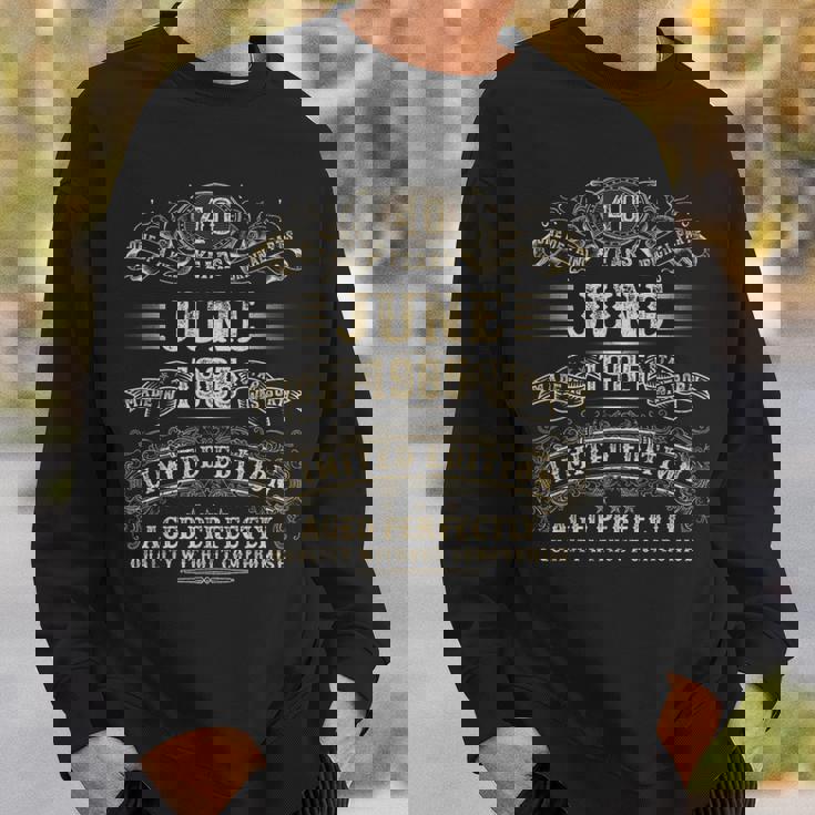 1985年6月 40歳 誕生日プレゼント 男性用 40歳 誕生日 スウェットシャツ 彼への贈り物