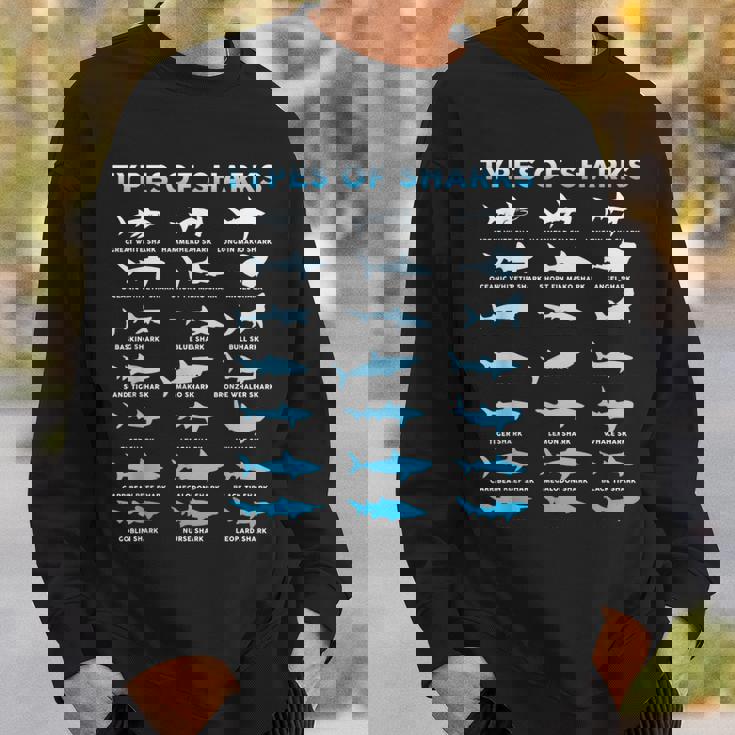 21種類のサメの海洋生物学者シャークtシャツ シャークtシャツ スウェットシャツ 彼への贈り物