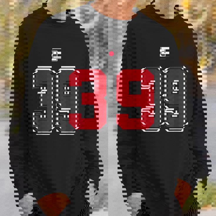 39 ナンバー カレッジスタイル ヴィンテージ 赤 白 日本国旗 スウェットシャツ 彼への贈り物