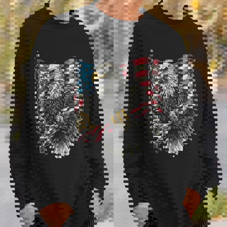 7 月 4 日アメリカ国旗白頭鷲グラフィック アート デザイン スウェットシャツ 彼への贈り物