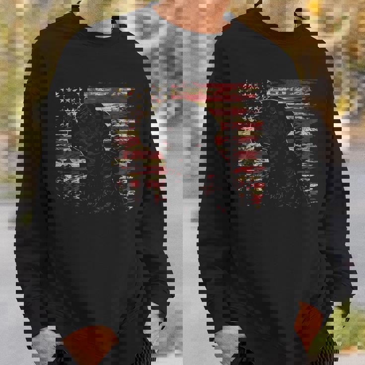 7月4日 アメリカ国旗 愛国心が強いラブラドールレトリバー犬 スウェットシャツ 彼への贈り物