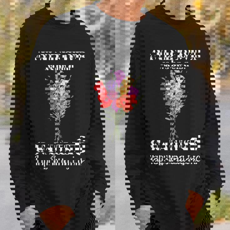 8月6日 誕生 花 グラジオラスとポピー 8月の誕生日 スウェットシャツ 彼への贈り物