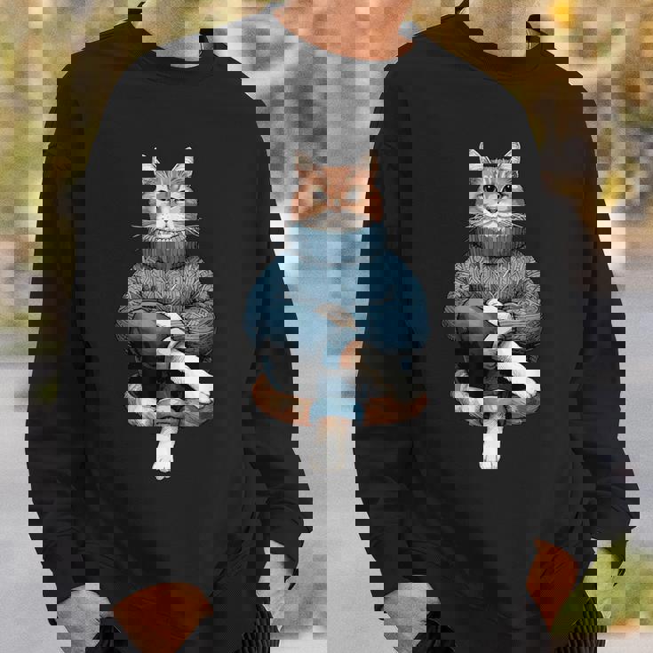 A Cozy Cat Wear Aweater And お揃い パンツ スウェットシャツ 彼への贈り物