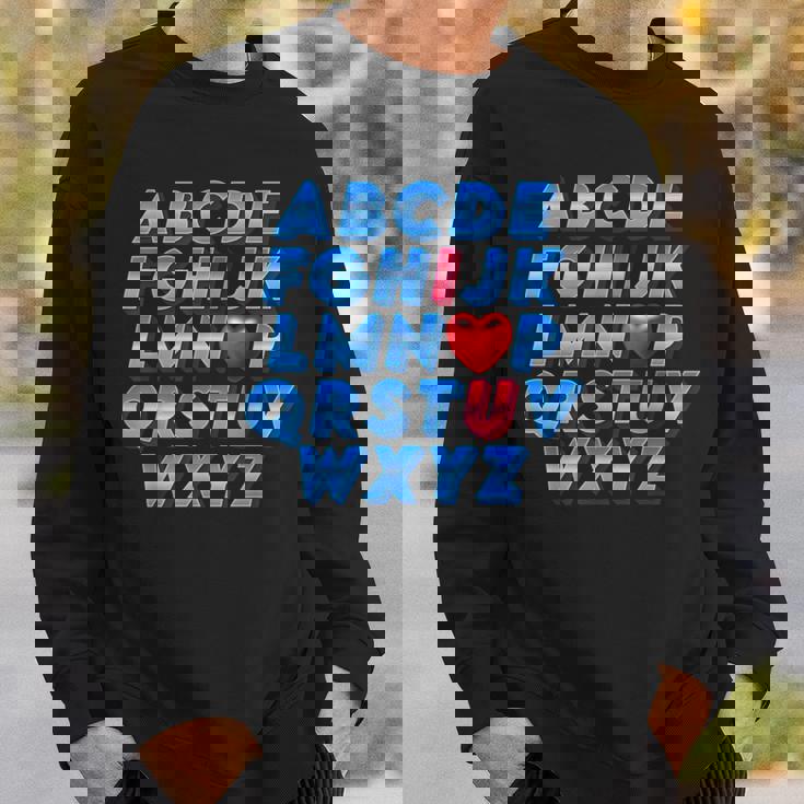 Abc アルファベット I Love You 英語 先生 バレンタインデー スウェットシャツ 彼への贈り物