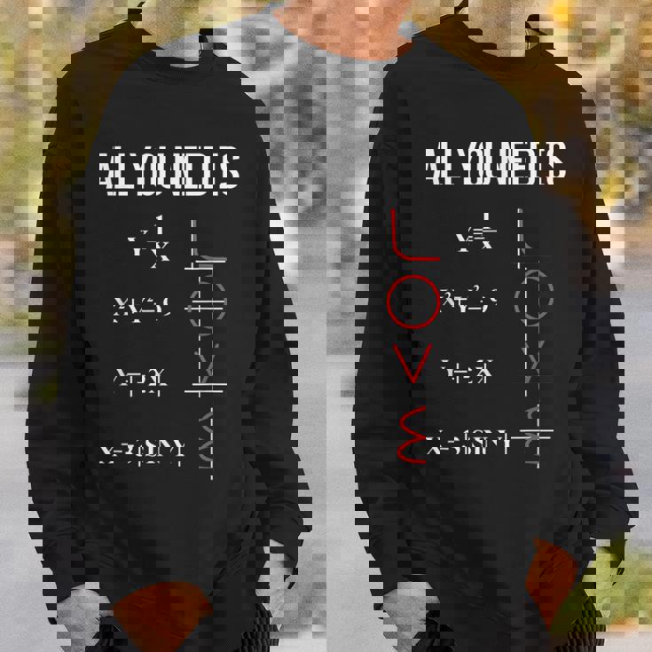 All You Need Is Love 面白くてかわいい数学方程式 スウェットシャツ 彼への贈り物