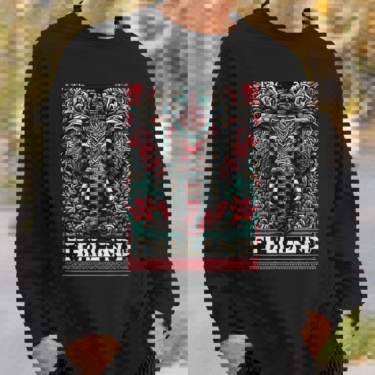 Amezing タイチャン 美しい象 タイ柄 スウェットシャツ 彼への贈り物