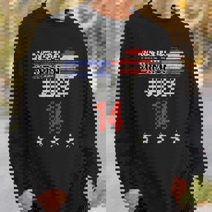 Awesome 7月14日 ヴィンテージ アメリカ国旗 クラシック 7月14日 スウェットシャツ 彼への贈り物