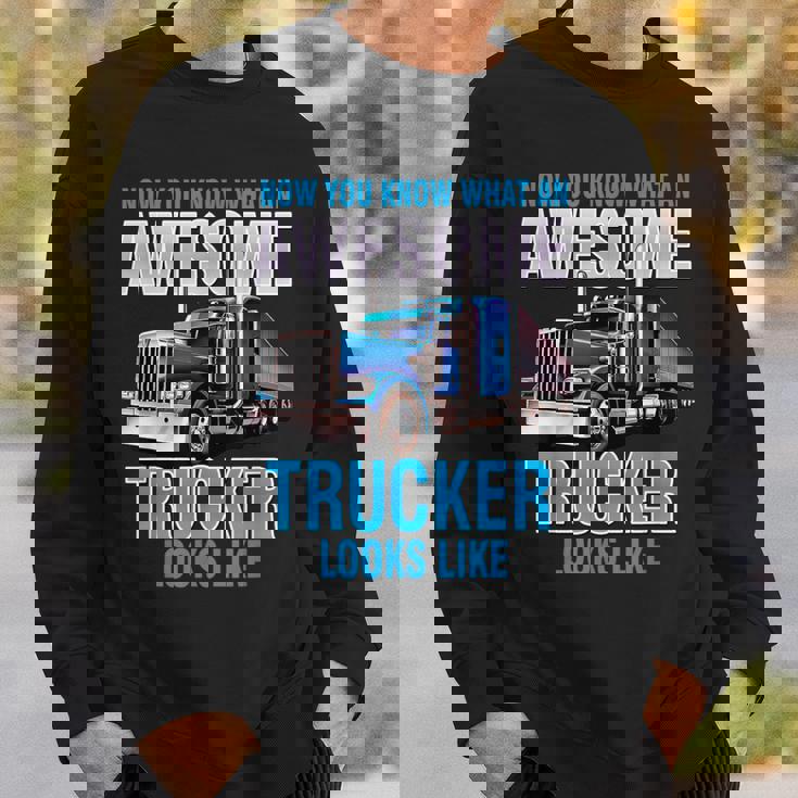 Awesome Trucker セミトラックドライバー ビッグリグ トラッカー スウェットシャツ 彼への贈り物