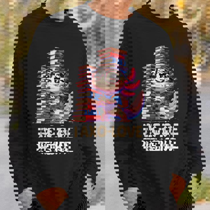 I Axo Love Presschool Axolotl 新学期読書 スウェットシャツ 彼への贈り物