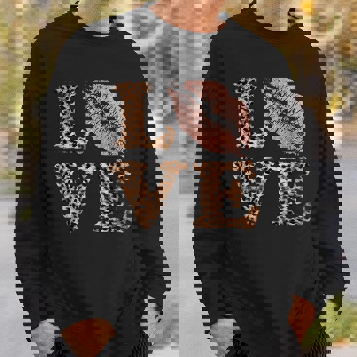 Big Lips Love ヒョウ柄 文字 ピンク 唇 バレンタイン ラブ スウェットシャツ 彼への贈り物