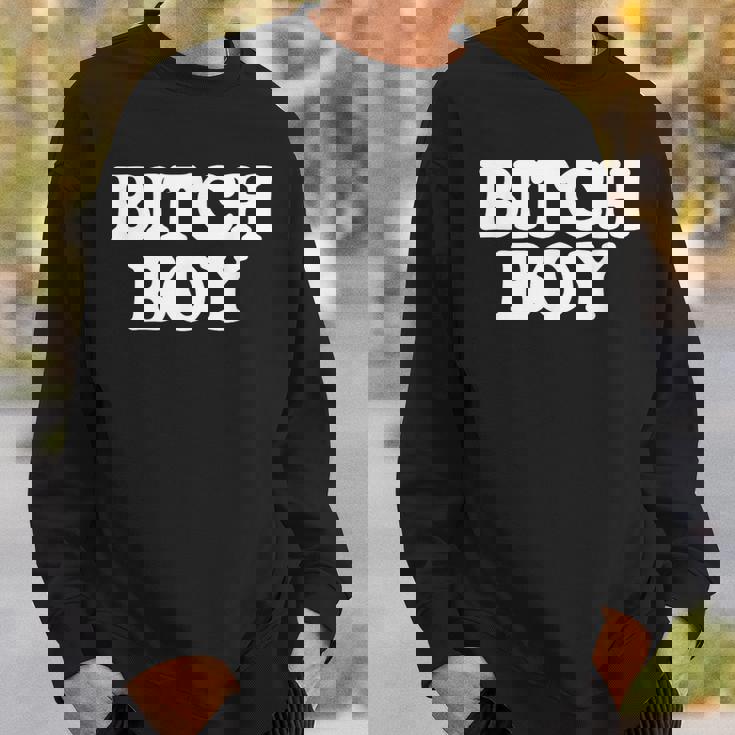 Bitch Boy 面白い言葉 皮肉なノベルティ ユーモア 男 男性 スウェットシャツ 彼への贈り物