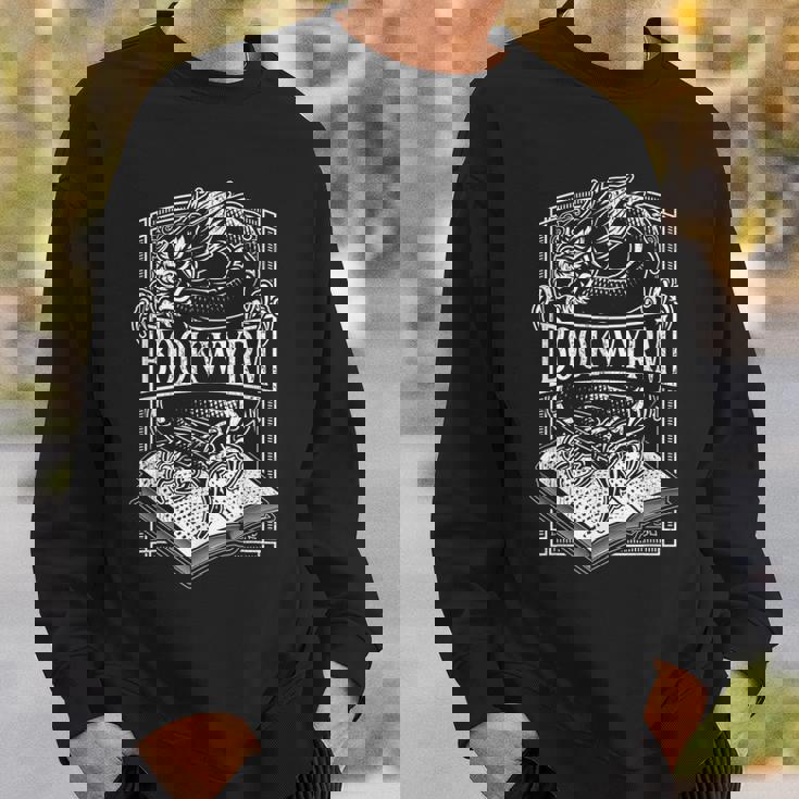 Book Wyrm Bookwyrm ドラゴンリーディングラバー アンティーク調 スウェットシャツ 彼への贈り物