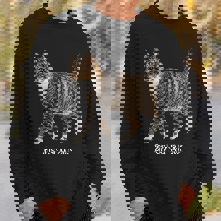 Bossy Paws 猫好き キジトラ白 猫ネタ 猫しもべ ツンデレ 猫飼い 猫オーナー 猫依存症 おもしろ スウェットシャツ 彼への贈り物