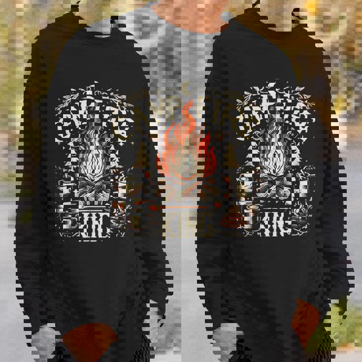 Campfire King おもしろキャンプギフト 焚き火 スウェットシャツ 彼への贈り物