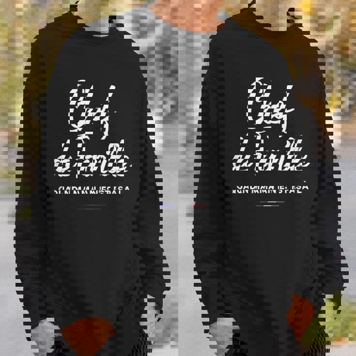 メンズ Chef De Family おもしろフランス語 父の日 スウェットシャツ 彼への贈り物