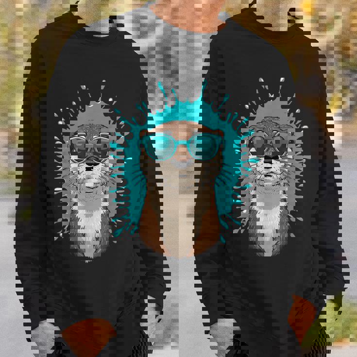 Chill Otteribes 面白いカワウソサングラスデザイン スウェットシャツ 彼への贈り物