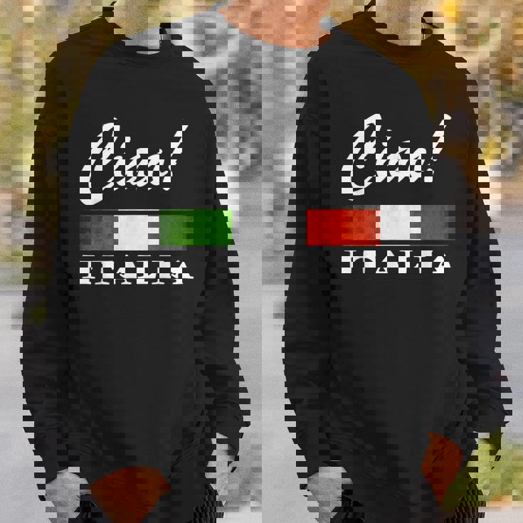 Ciao Italia トリコロールグリーン 白と赤 イタリア国旗 イタリア スウェットシャツ 彼への贈り物