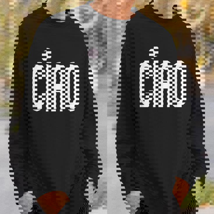 Ciao イタリア語の格言 白とピンクのミニマリスト スウェットシャツ 彼への贈り物