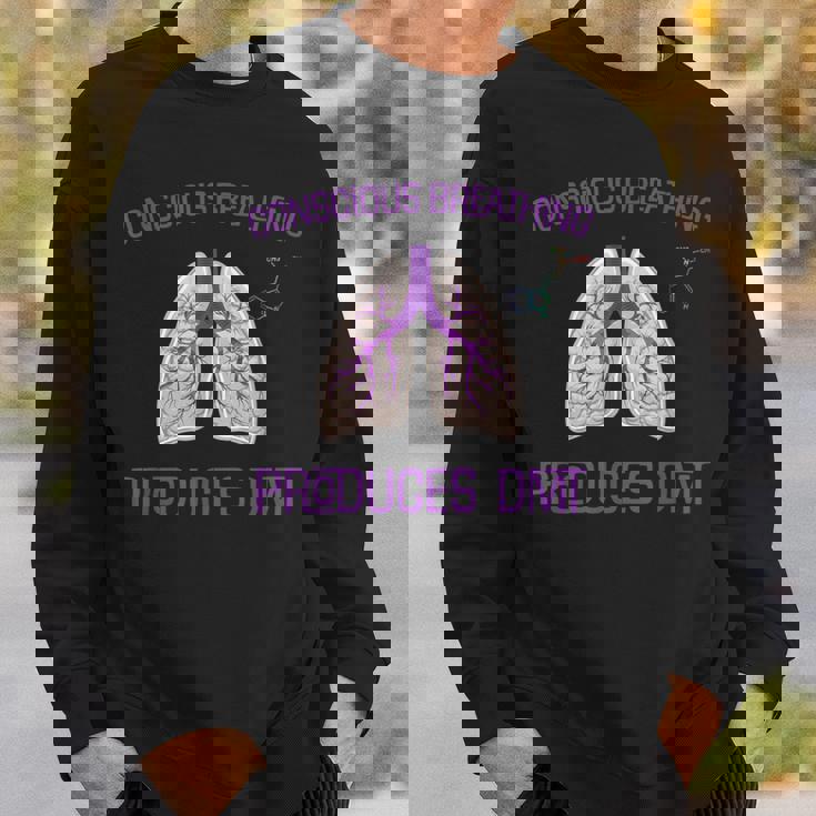 Conscious Breathing Produces Dmt分子トリッピーサイケデリック スウェットシャツ 彼への贈り物