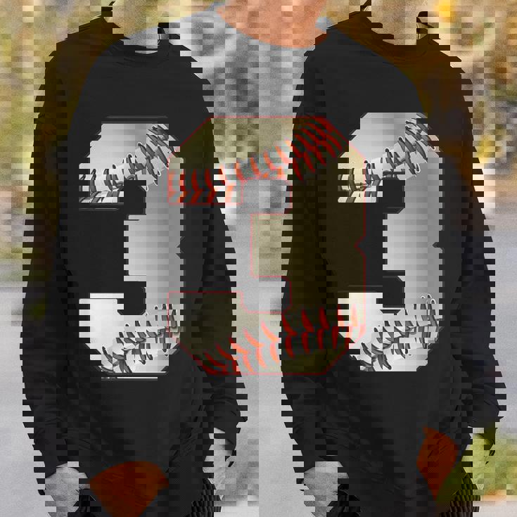 Cool 3 3番 数字 バースデーパーティー 3番目 野球 誕生日 スウェットシャツ 彼への贈り物