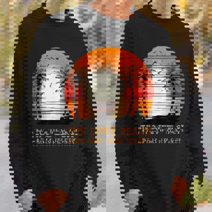 The Cove Beach Cape May New Jersey ビンテージ サンセット レトロ 太陽 スウェットシャツ 彼への贈り物