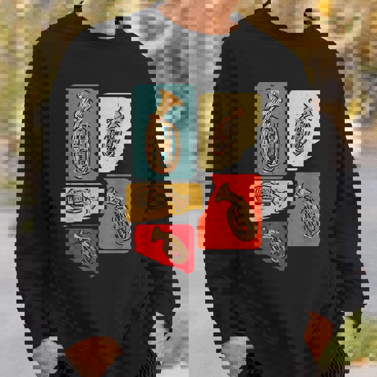 Creative Tenor Horn ビンテージ レトロ アートワーク テナーホルン奏者 スウェットシャツ 彼への贈り物