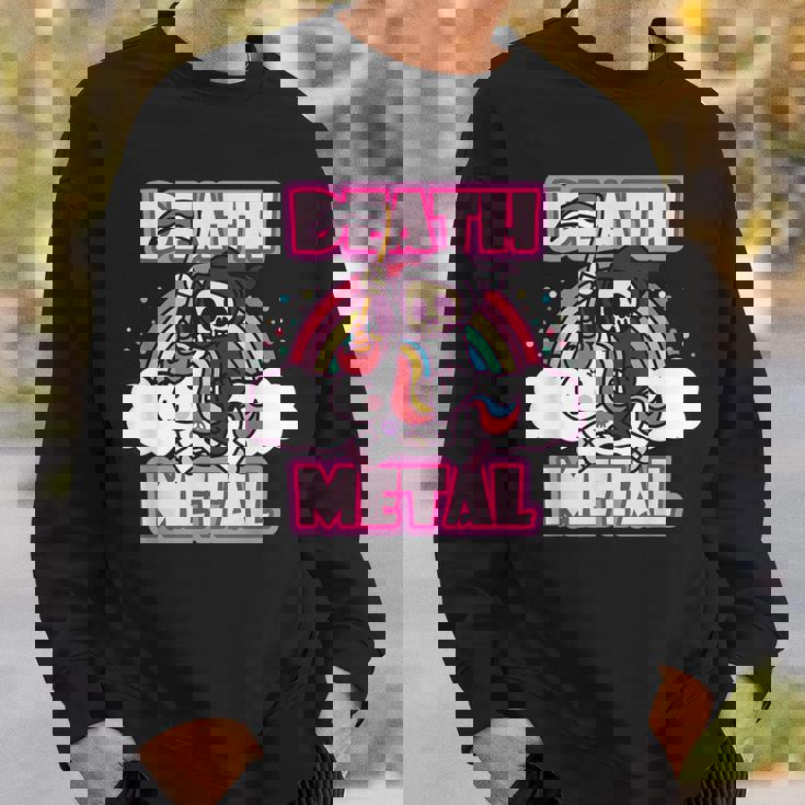 Death Metal Grim Reaper ピンクユニコーン ファニーヘビーメタル スウェットシャツ 彼への贈り物