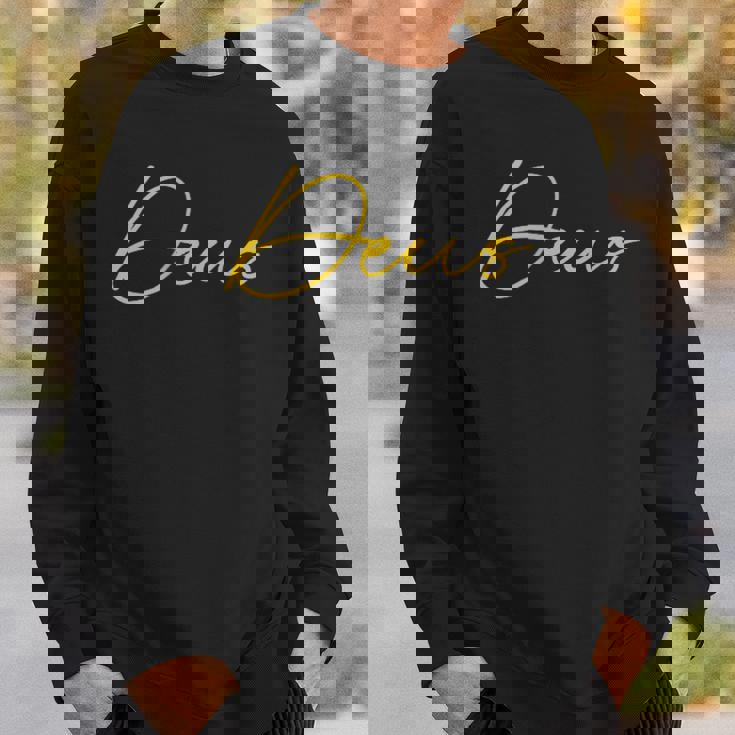 Deus ラテンデザインレタリング スウェットシャツ 彼への贈り物