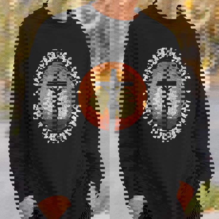 He Died For Me Ando I Live For Him クリスチャン イエス クロス スウェットシャツ 彼への贈り物