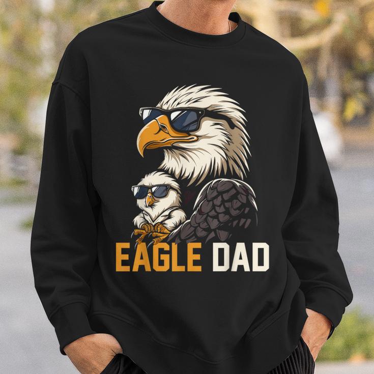 Eagle Dad And Baby Fathers Day Daddy Eagles Lovers Sweatshirt - Monsterry CA