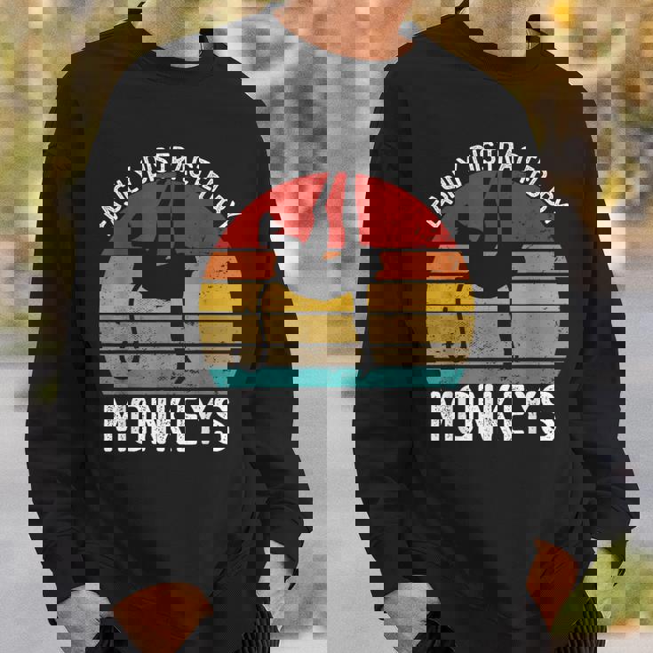 Easy Distracted By Monkeys シャツ ビンテージモンキー スウェットシャツ 彼への贈り物