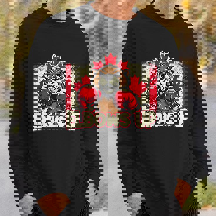 Elbows Up Canada カナダのカウンター関税 ビーバーボクシング スウェットシャツ 彼への贈り物