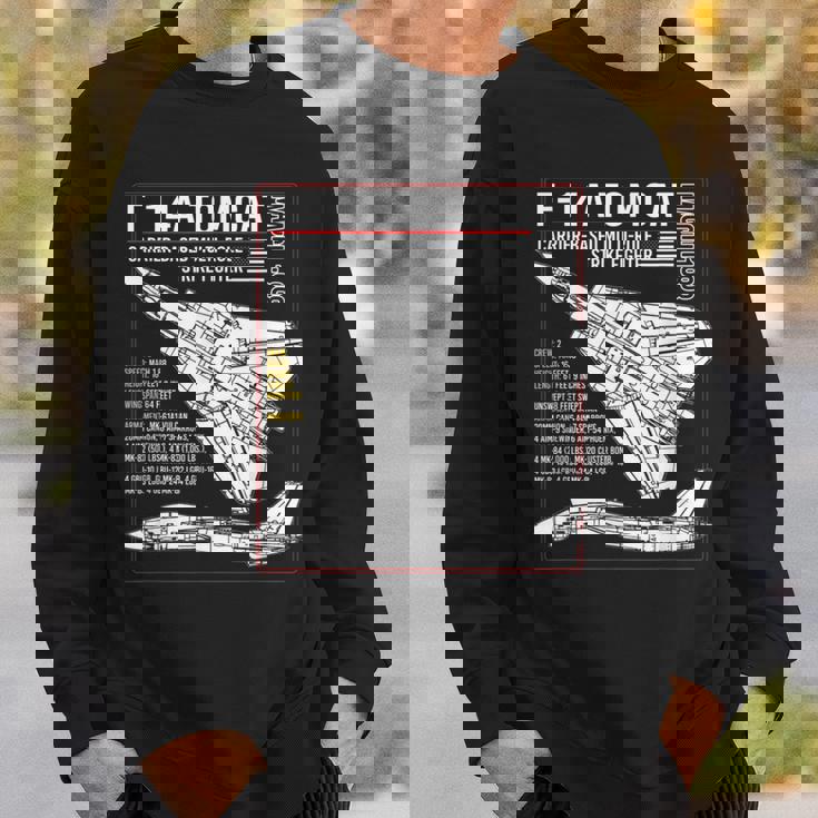 F-14 Tomcat Us American Carrier航空機 ブループリント スウェットシャツ 彼への贈り物