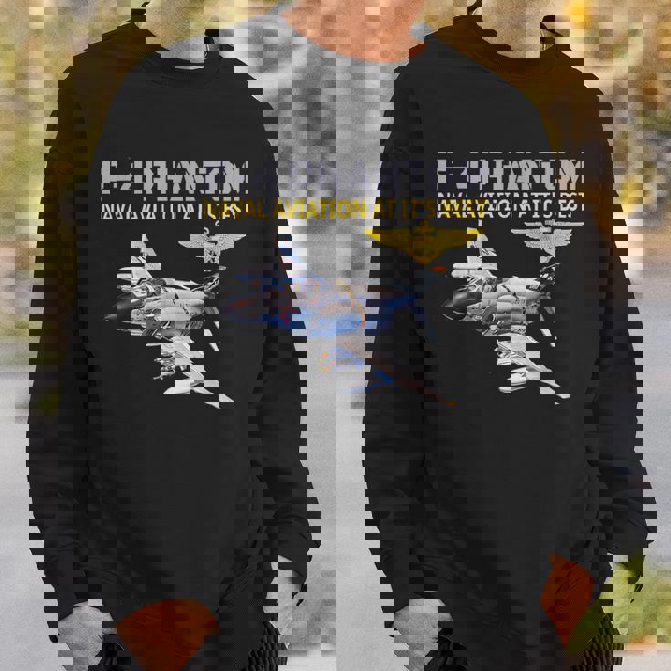 F-4 ファントム アクション中 海軍航空 最高 スウェットシャツ 彼への贈り物