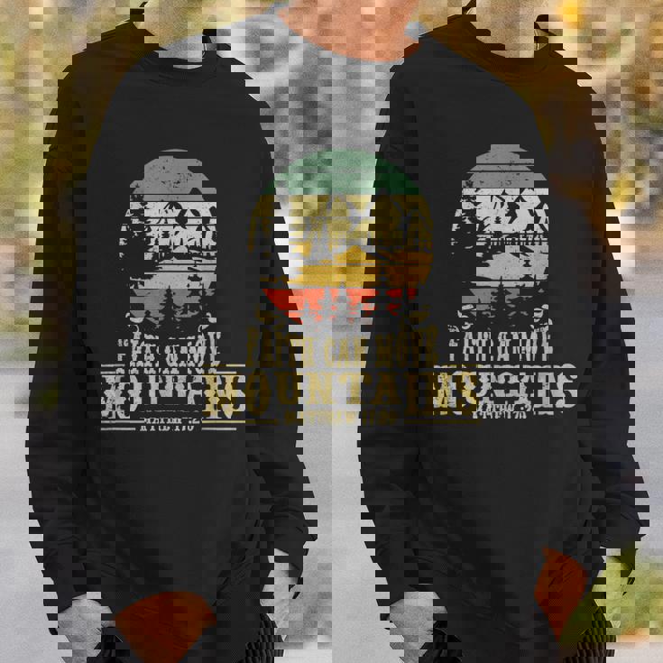 Faith Can Move Mountains マタイ17 20 聖書聖書の言葉 スウェットシャツ 彼への贈り物