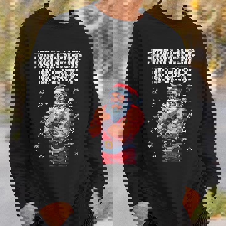 Frohen Pump Ihr Lappen 筋肉質サンタジム スウェットシャツ 彼への贈り物